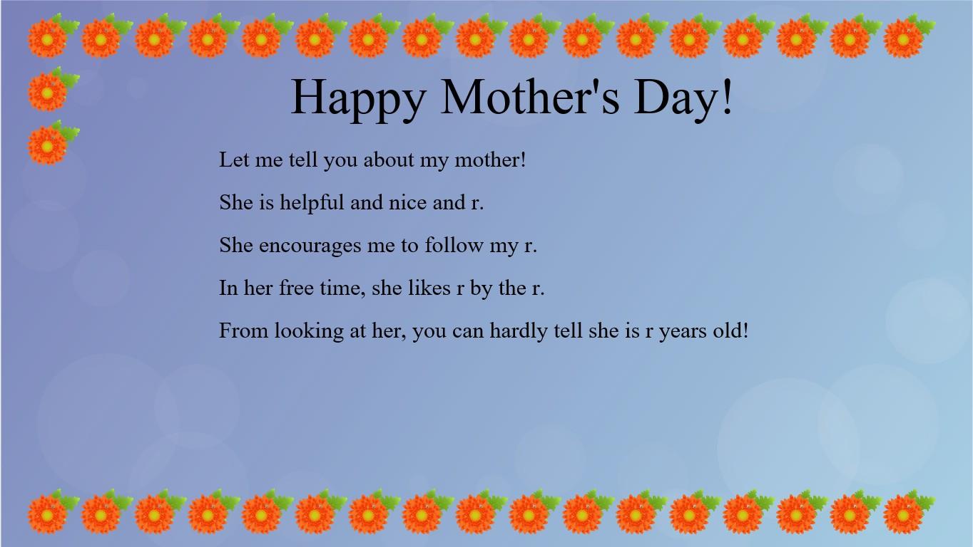 Mother's Day Mad Libs