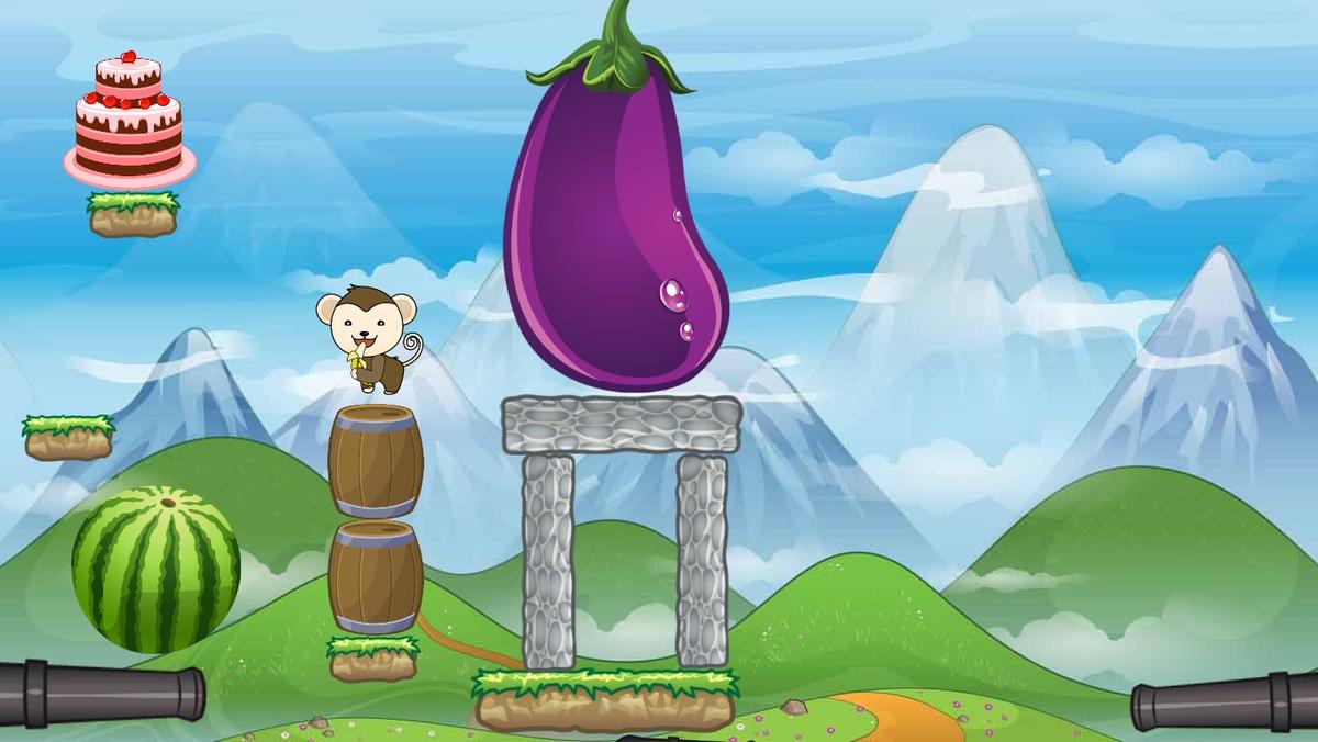 Monkey-EGGplant cannon game