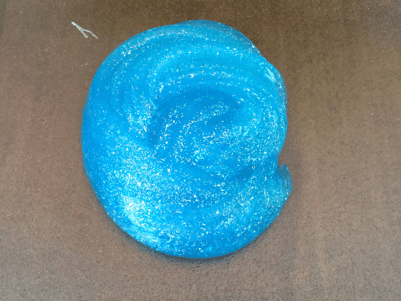 blue glittery slime