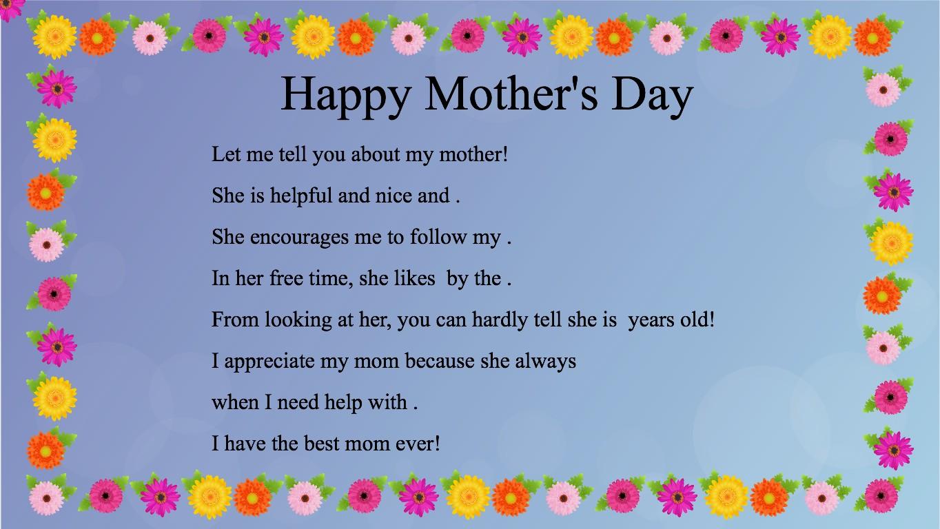 Mother's Day Mad Libs