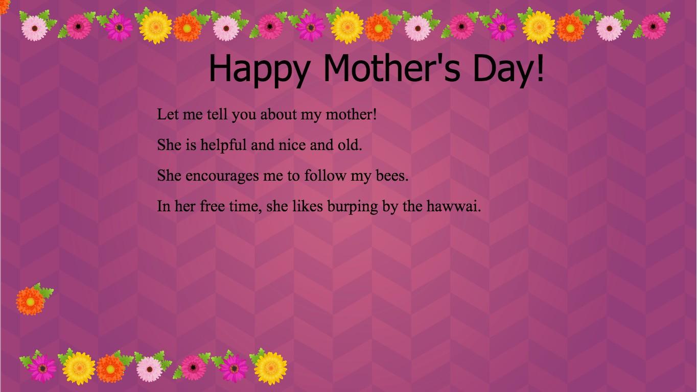 Mother's Day Mad Libs