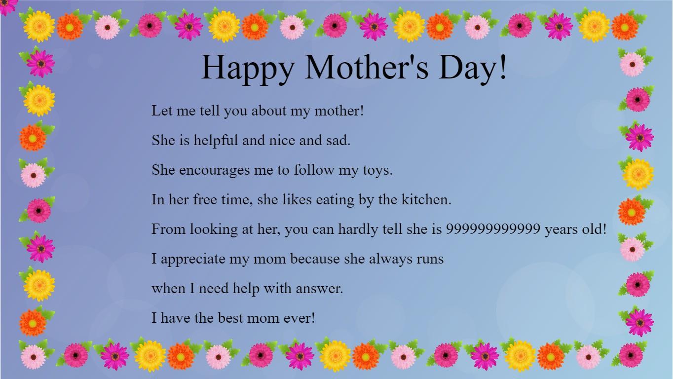 Mother's Day Mad Libs