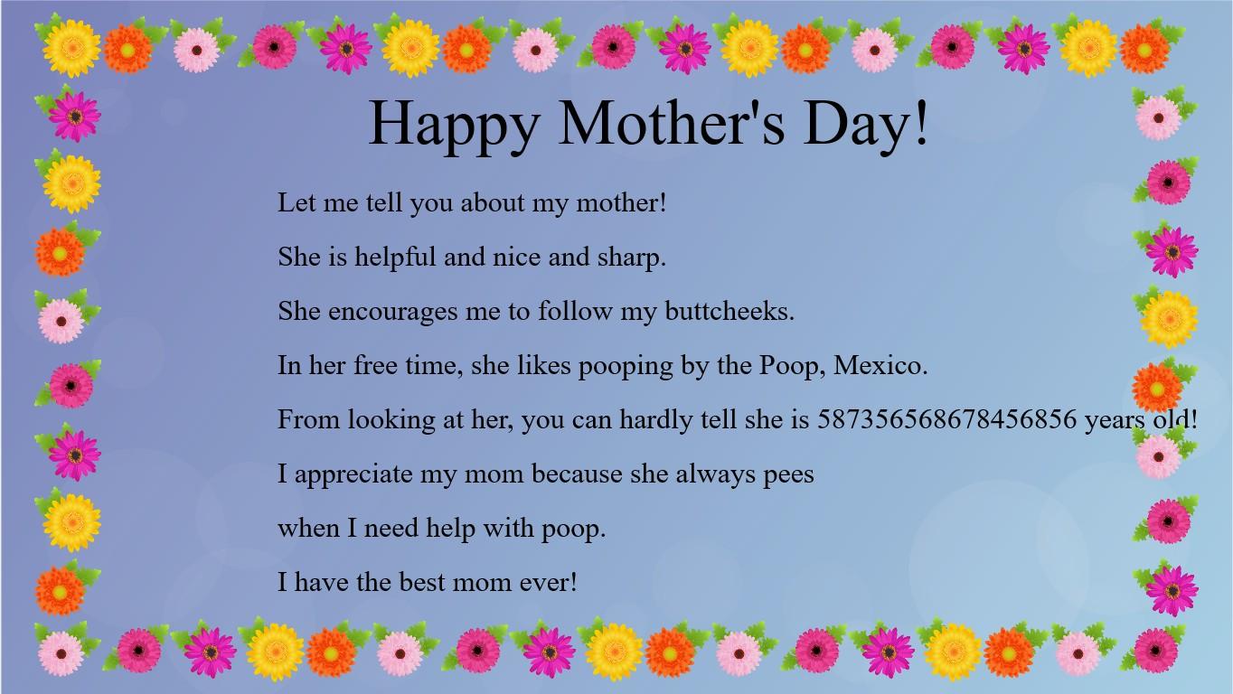 Mother's Day Mad Libs