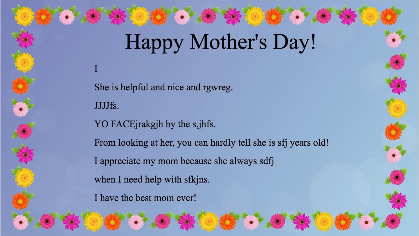 Mother&#039;s Day Mad Libs