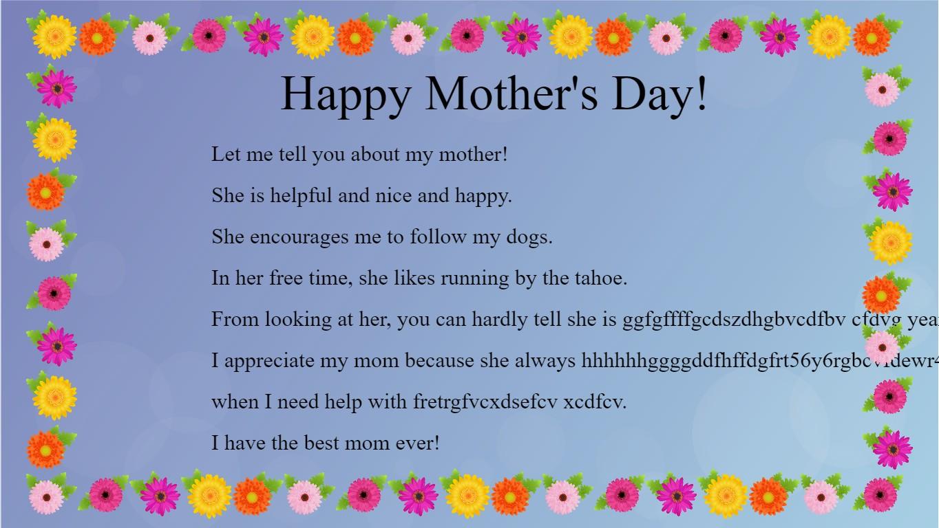 Mother&#039;s Day Mad Libs