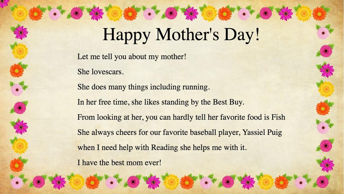 Mother's Day Mad Libs