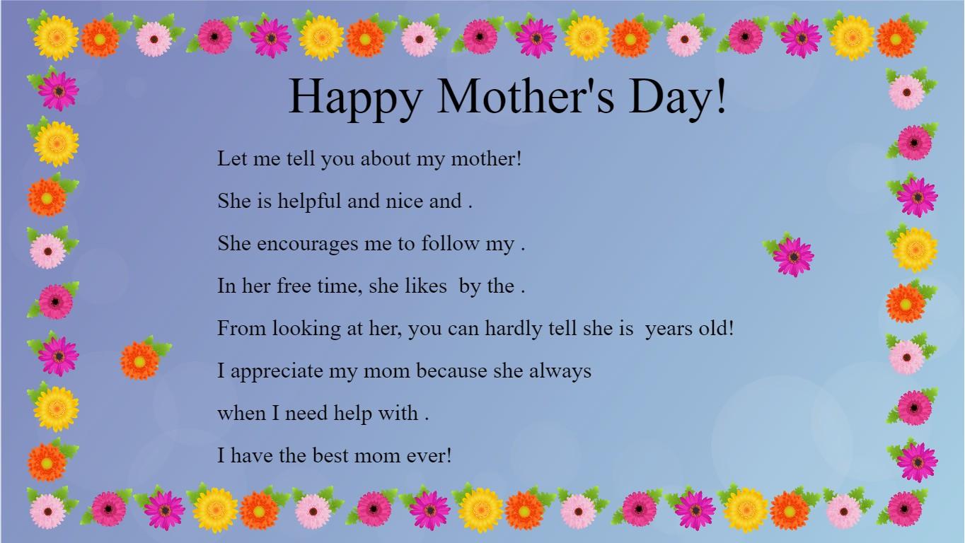 Mother's Day Mad Libs