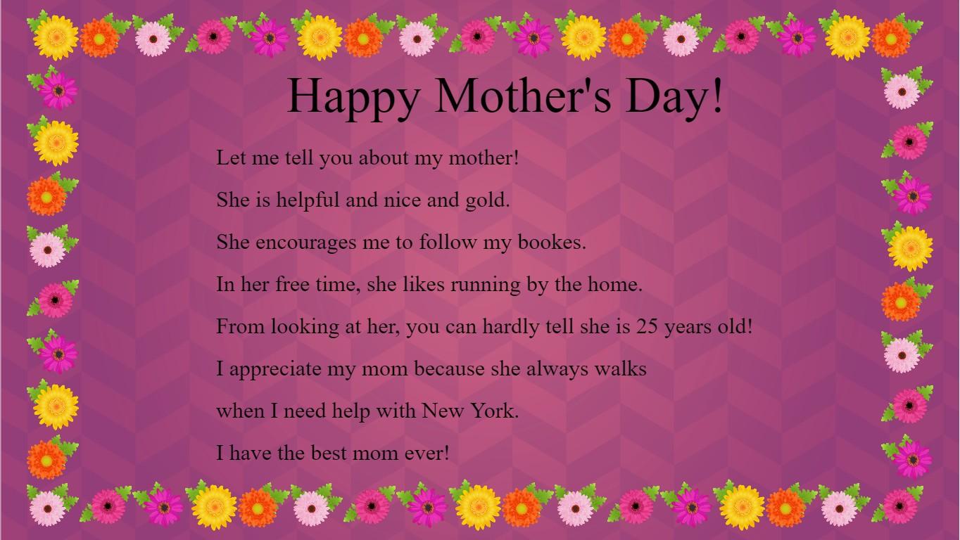 Mother's Day Mad Libs