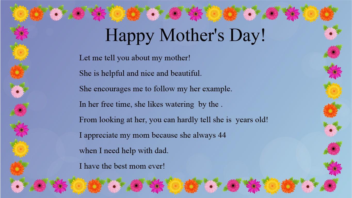 Mother's Day Mad Libs