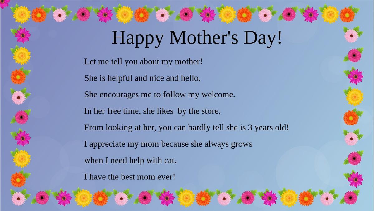 Mother's Day Mad Libs