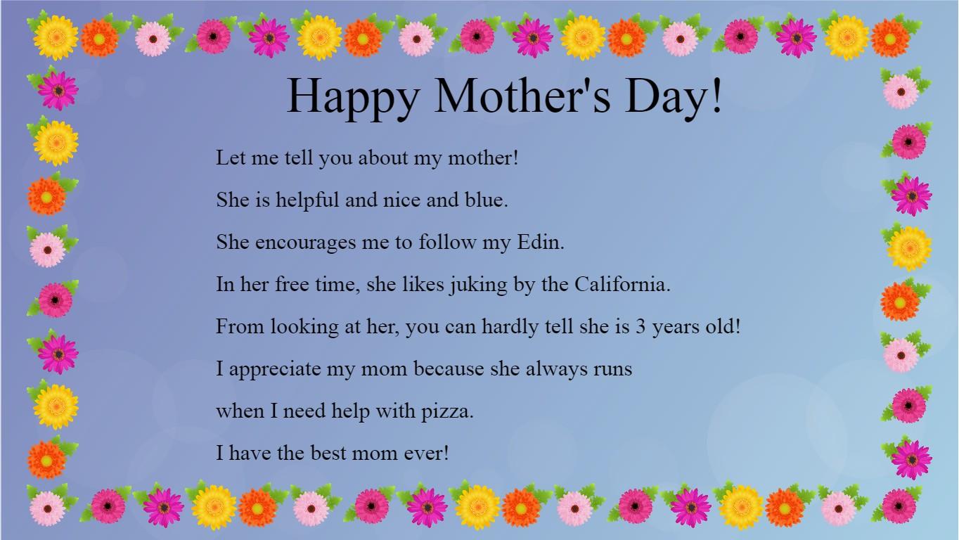 Mother's Day Mad Libs