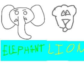  elephant/lion drawing