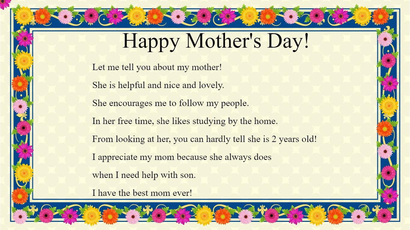 Mother&#039;s Day Mad Libs