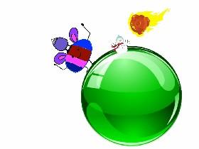 Spining green ball