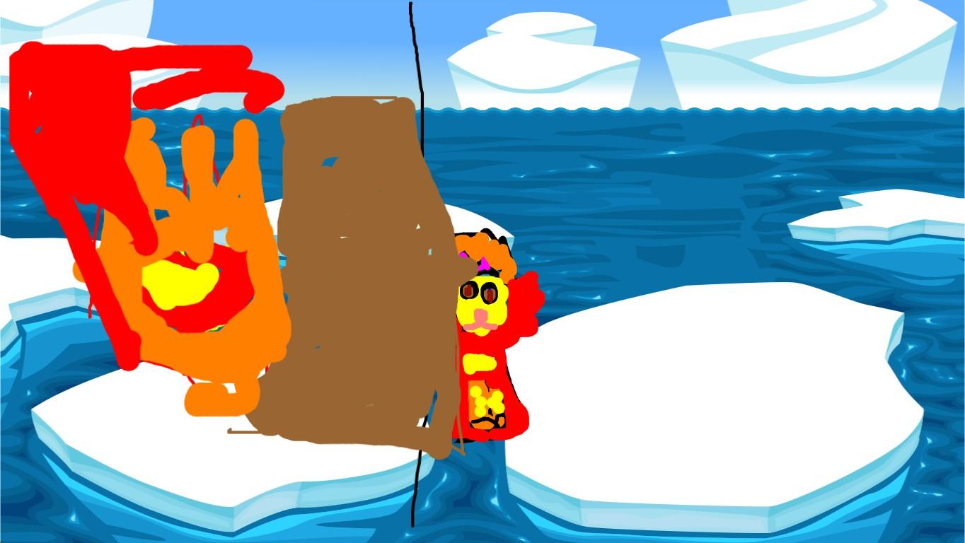 fire cat in ice land