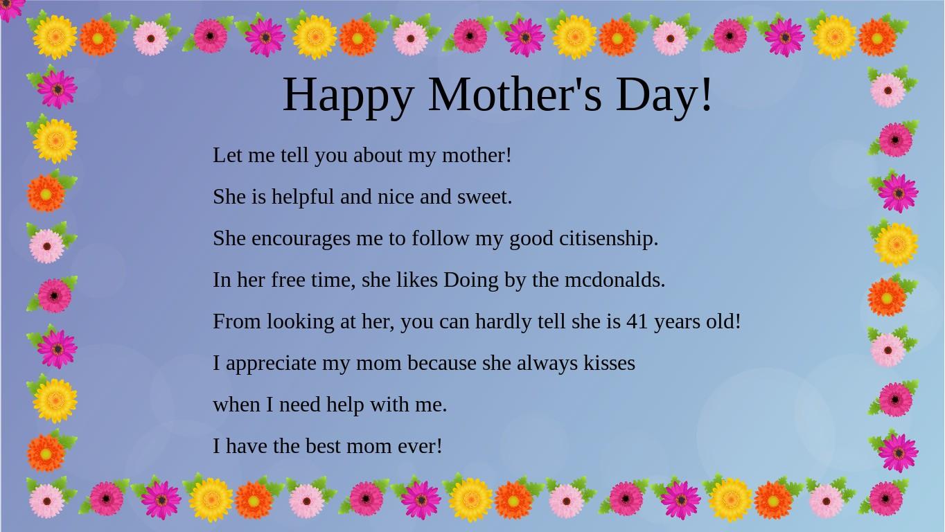 Mother's Day Mad Libs