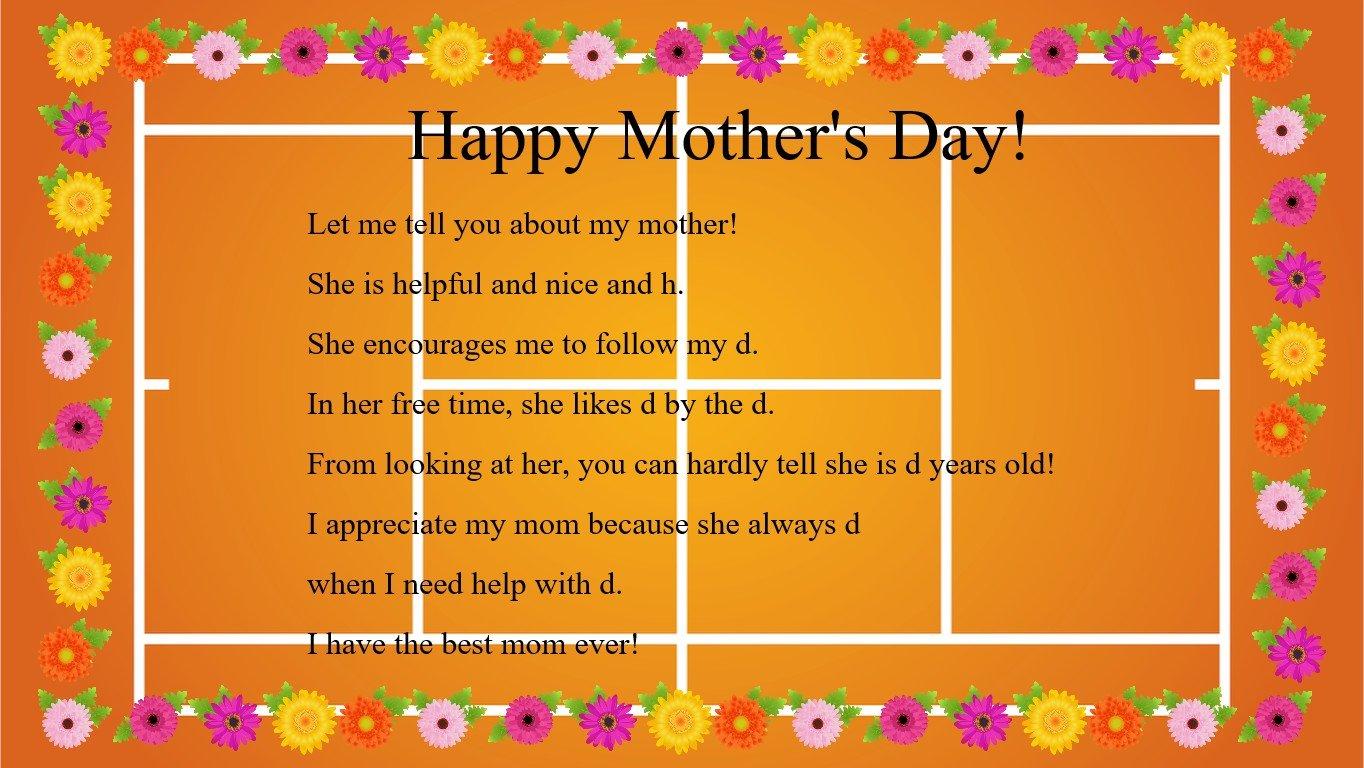 Mother&#039;s Day Mad Libs