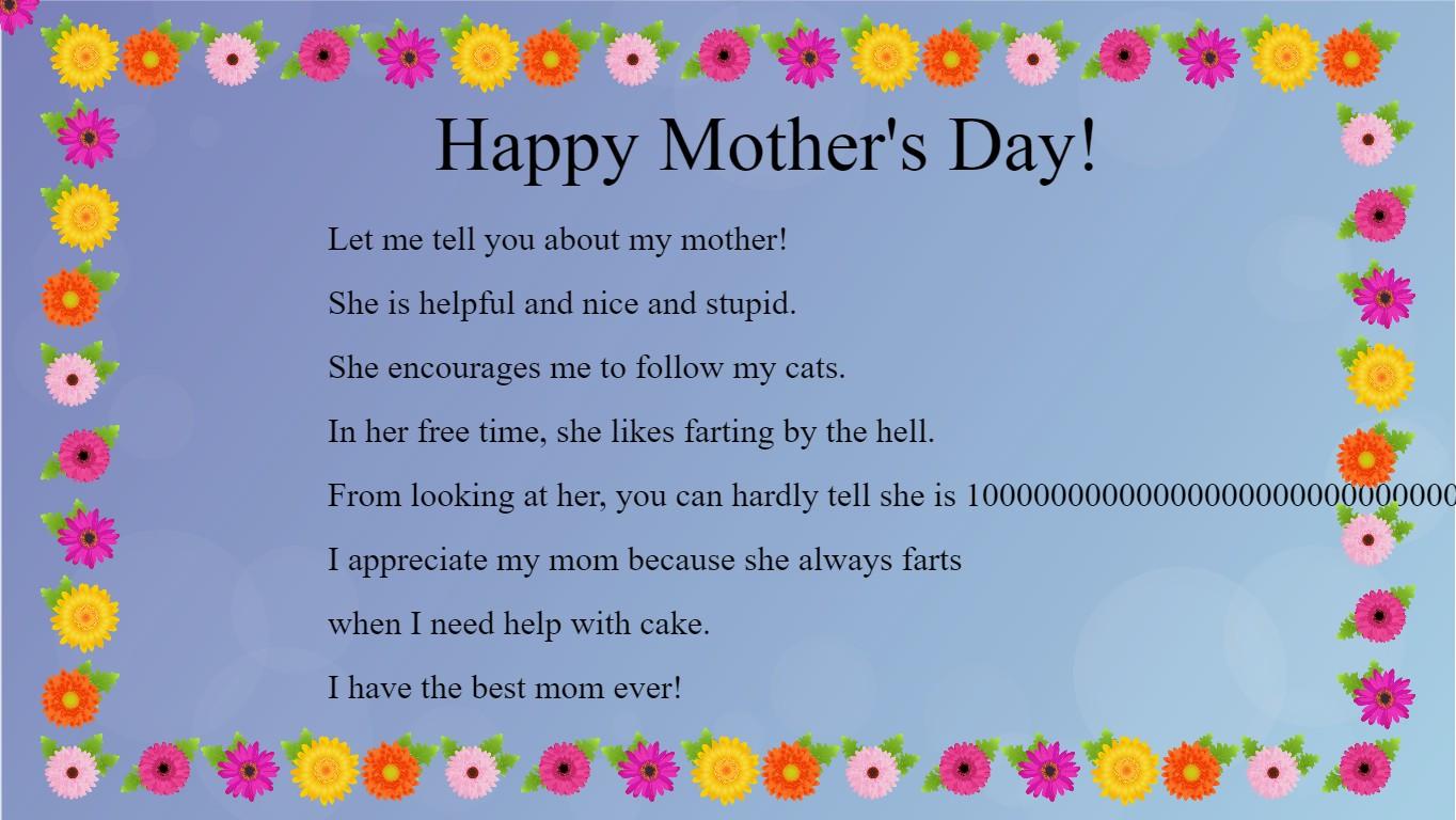 Mother&#039;s Day Mad Libs