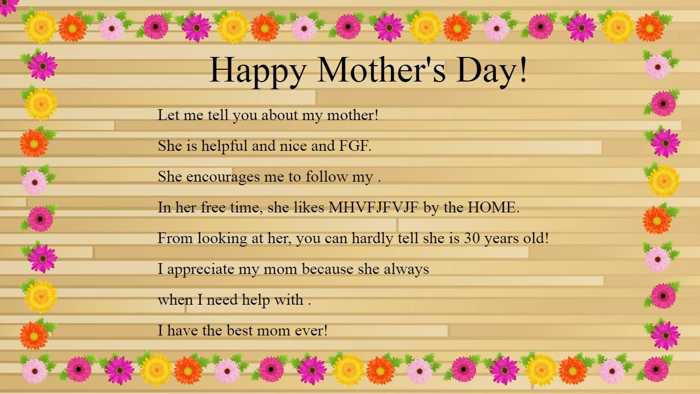 Mother&#039;s Day Mad Libs