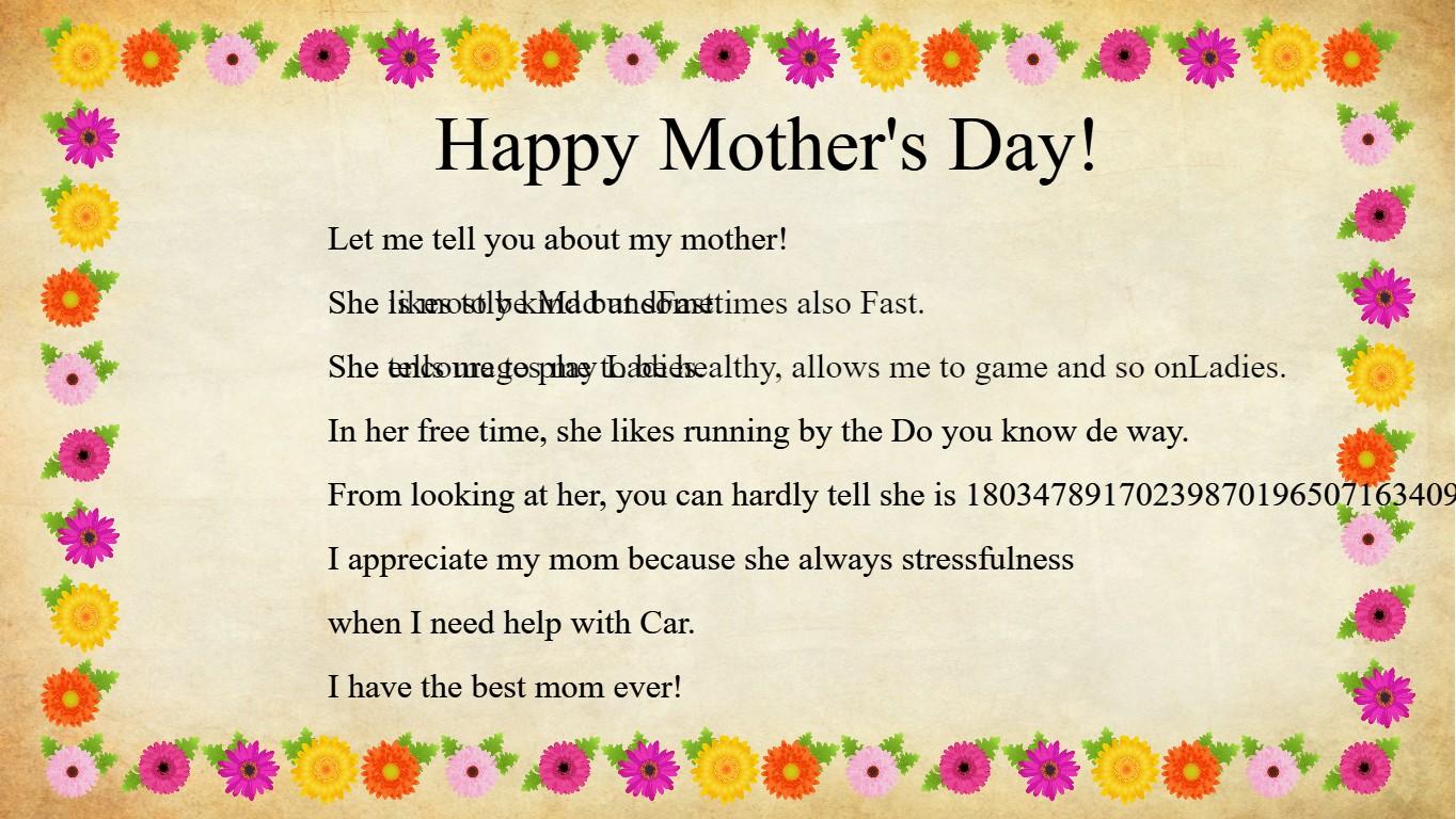 Mother&#039;s Day Mad Libs