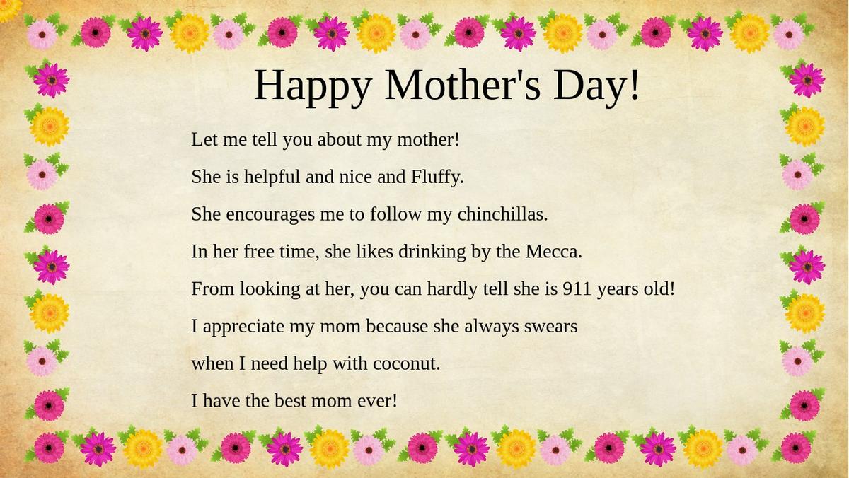 Mother's Day Mad Libs