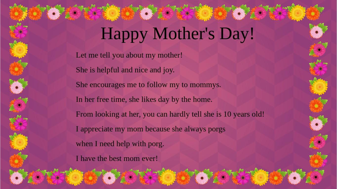 Mother's Day Mad Libs