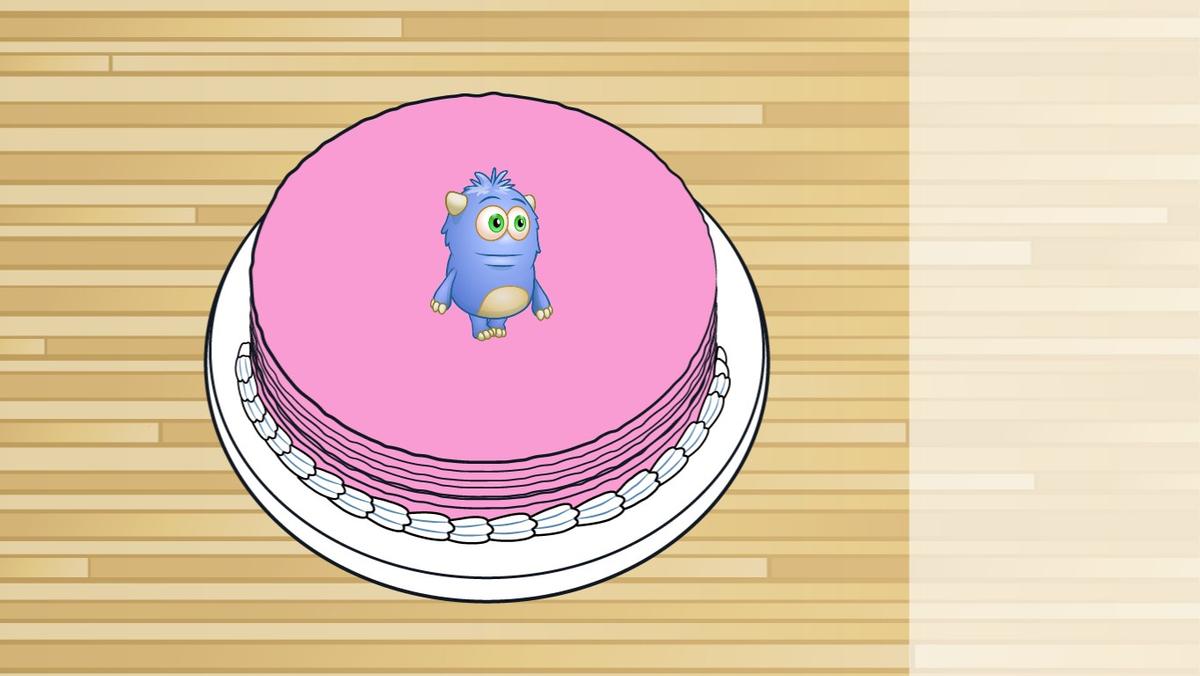 monster on cake