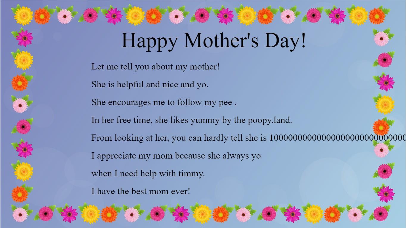 Mother&#039;s Day Mad Libs