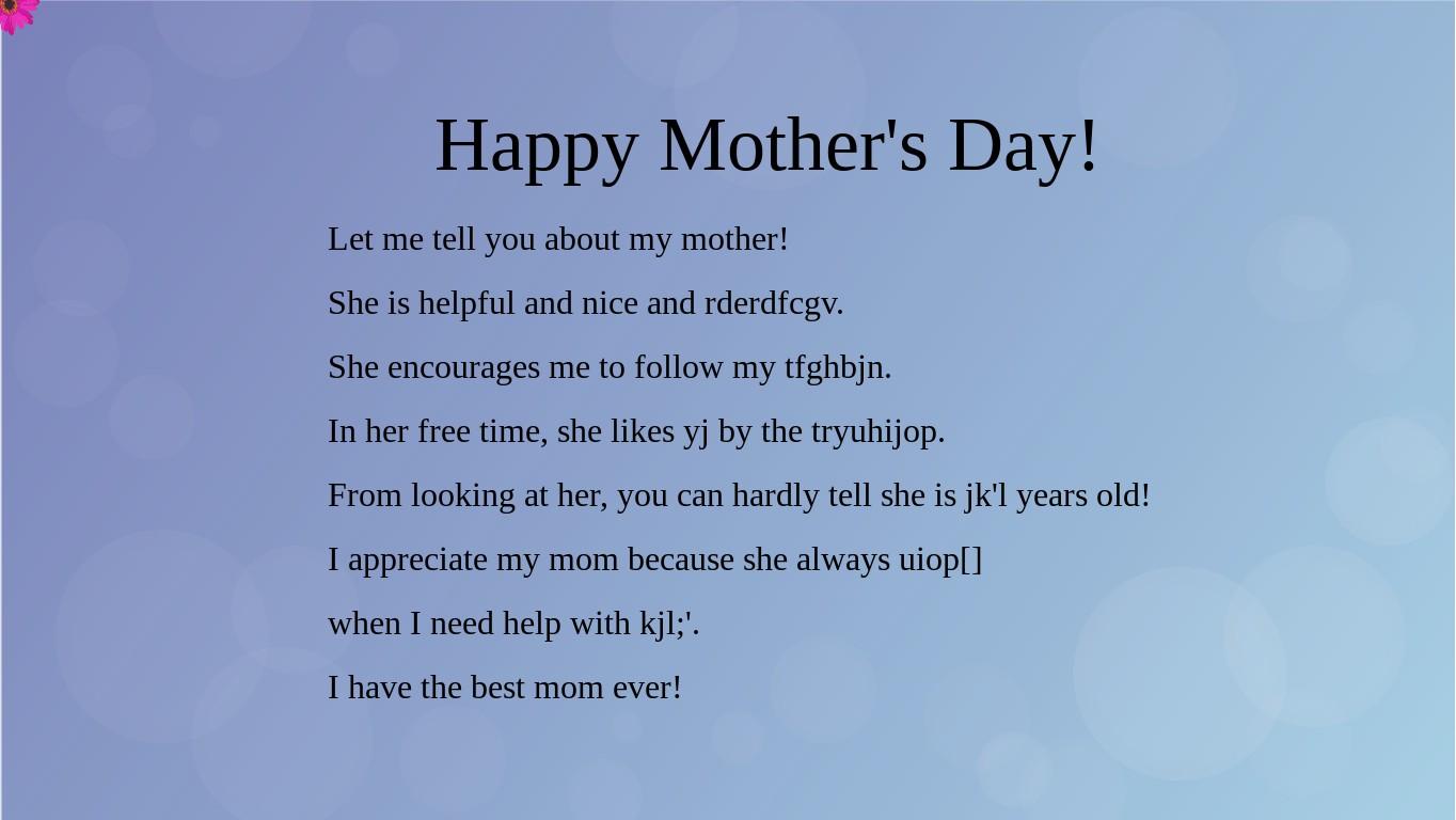 Mother&#039;s Day Mad Libs