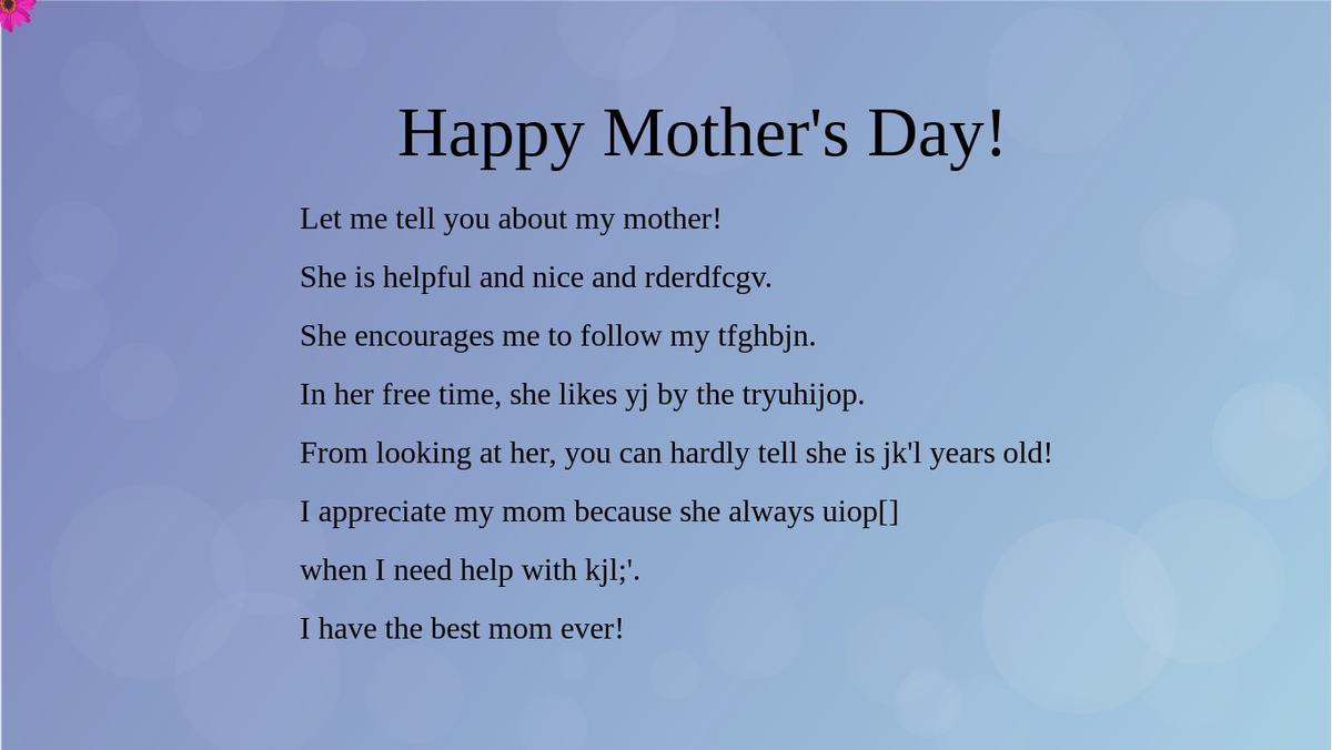 Mother's Day Mad Libs