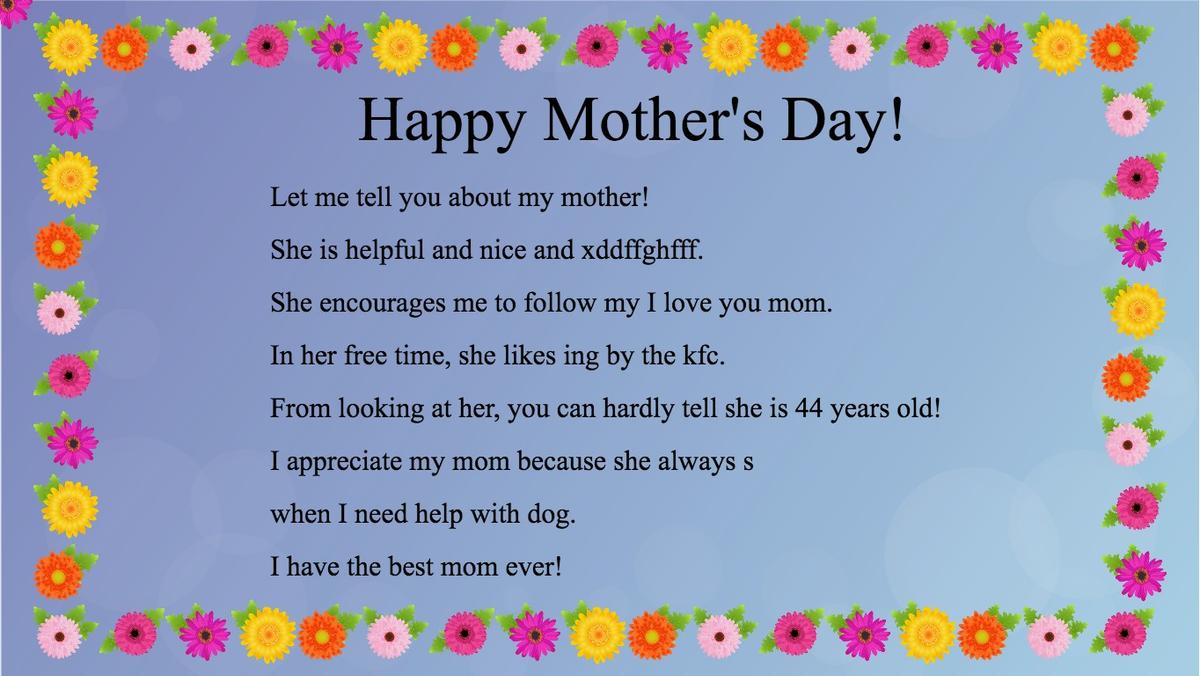 Mother's Day Mad Libs