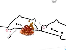 BONGO CAT MEME PLAYING WITH SPAGGETI