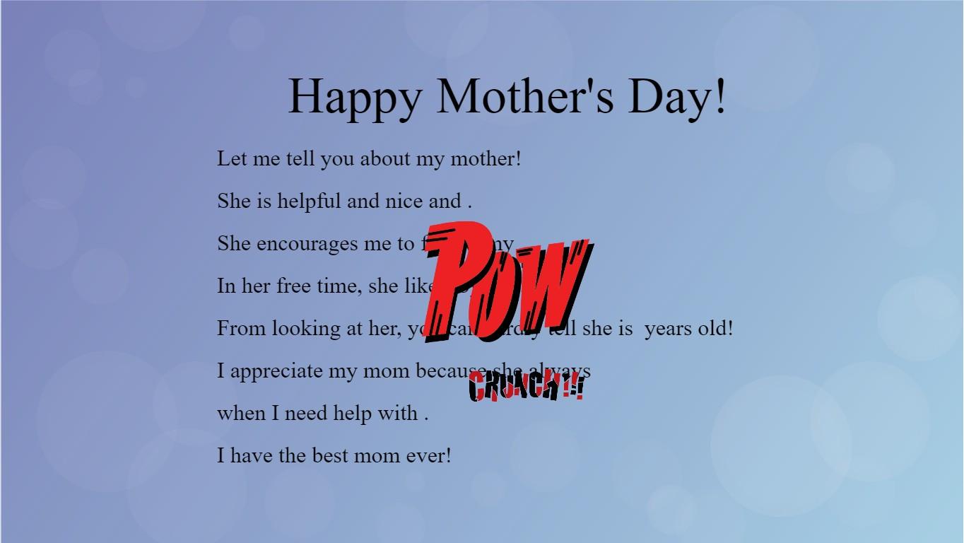 Mother's Day Mad Libs