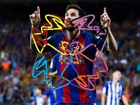 messy drawing on messi