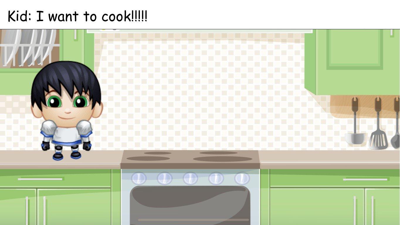 A kid wants to cook