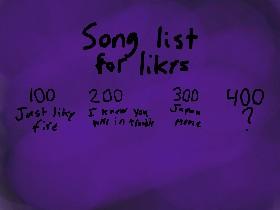 Song list for likes