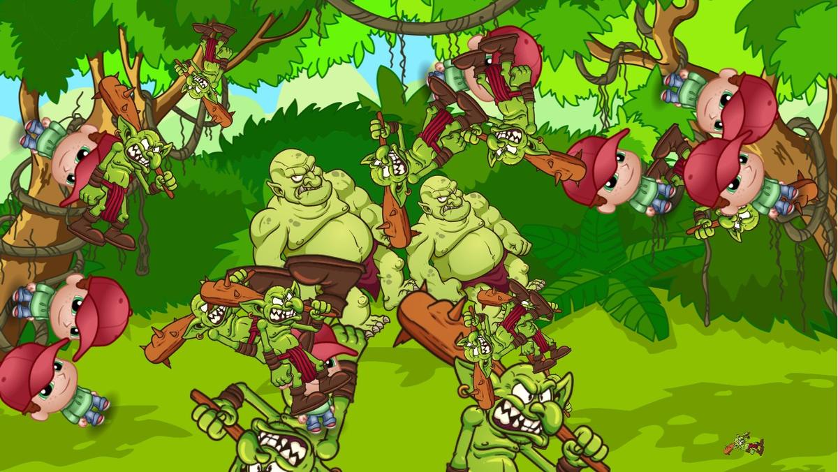 Awesome goblin army vs a few kids!