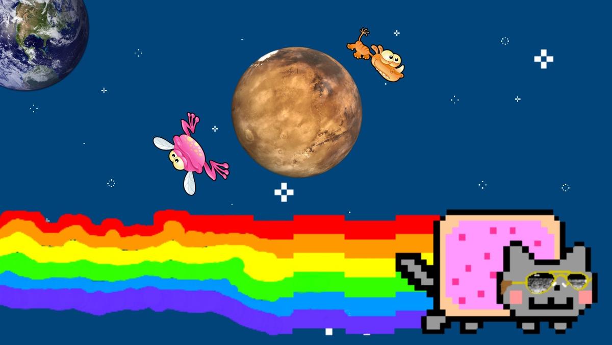 Nyan cat wearing Aviators