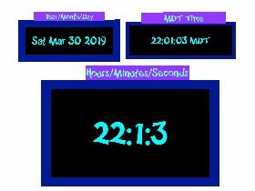 Clock, MDT Clock and Date