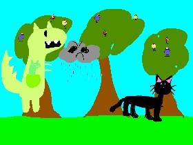 kangasaur chases the cat