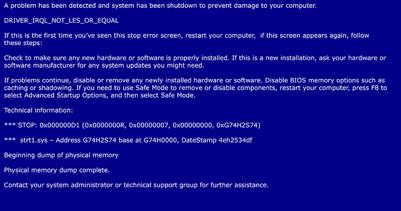 Blue screen :)