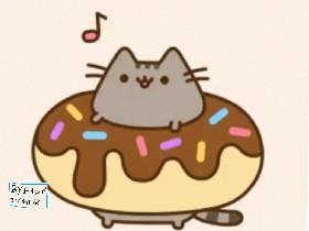 Pusheen in a donut