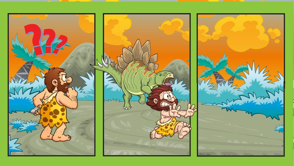 Caveman vs Stegosaurus