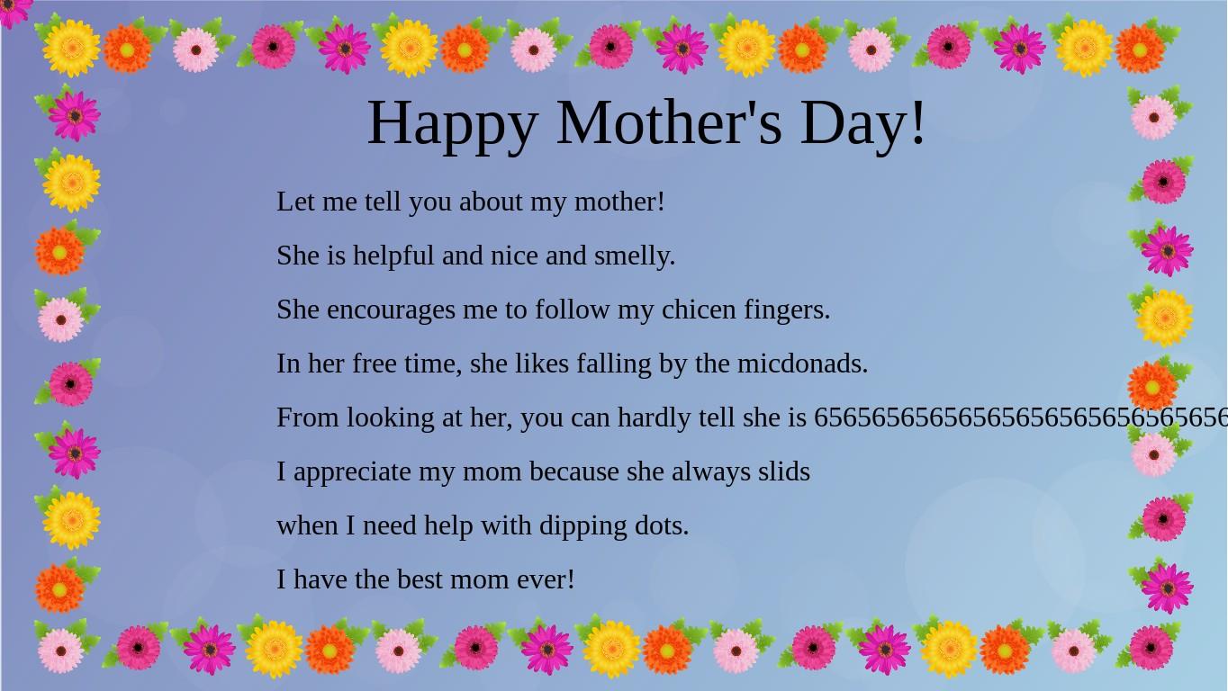 Mother&#039;s Day Mad Libs