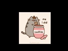 Pusheen eating a cookie  1