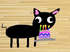 CAT LICK BIRTHDAY CAKE