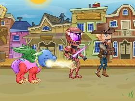 alien attacks sheriff with his drago