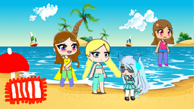 gacha life beach party