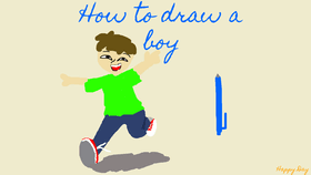 How to draw a laughing boy