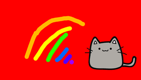 rainbow and cat